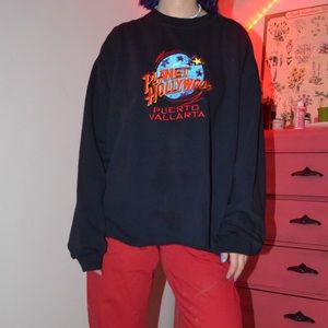 Oversized planet Hollywood crew neck